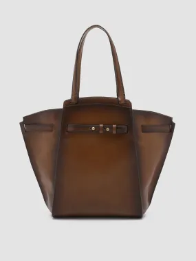 SADDLE 02 - Brown Leather Shoulder Bag