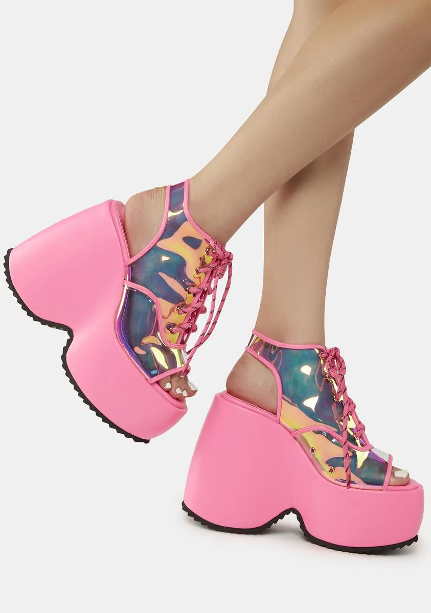 Saphira Pink Platform Heels