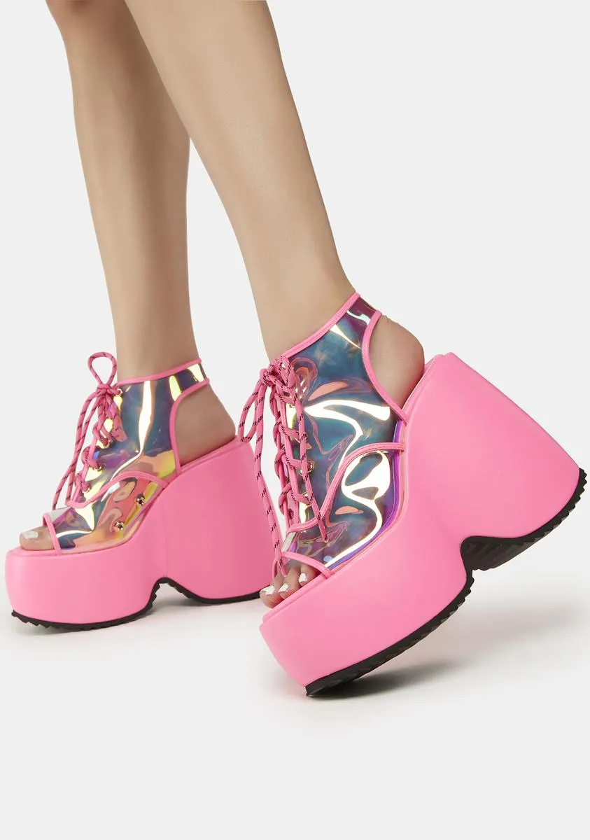 Saphira Pink Platform Heels