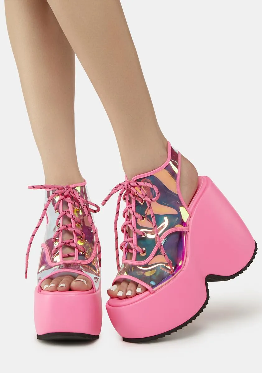 Saphira Pink Platform Heels