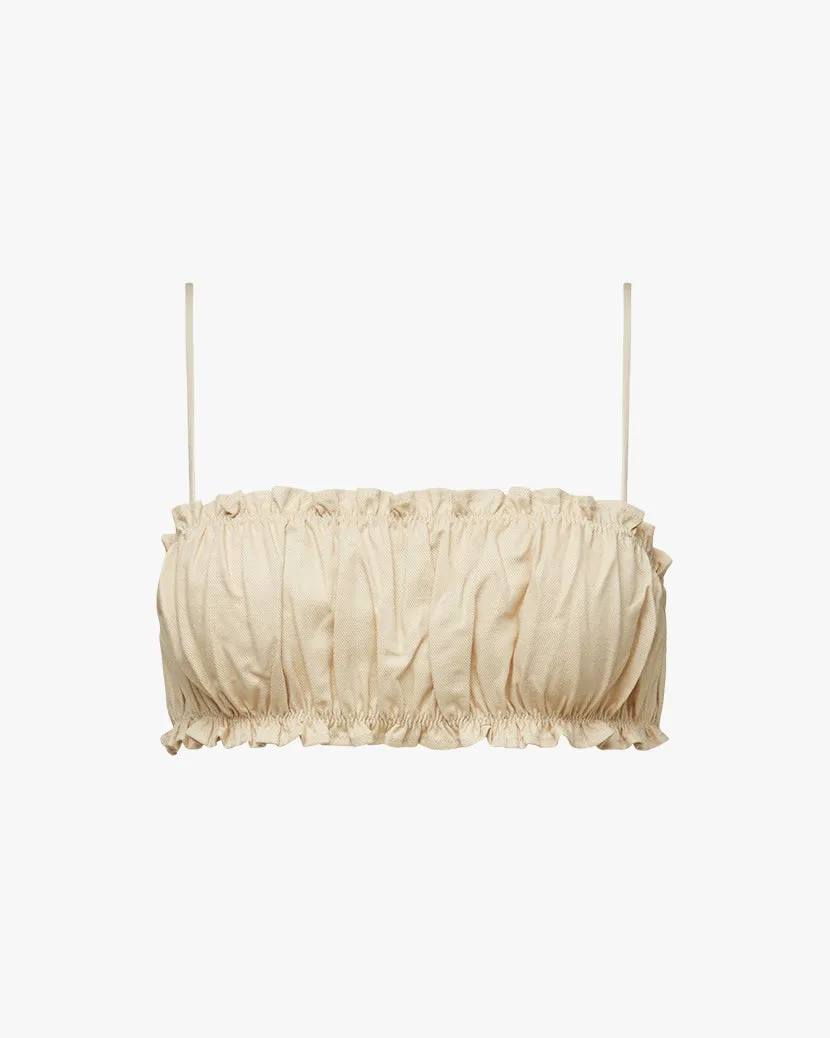 Scrunchie Bra Top | Wheat