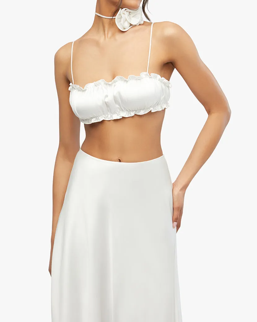 Scrunchie Bra Top | White