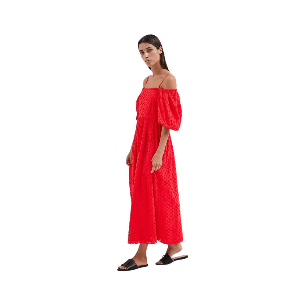 Selected Femme Anelli 3/4 Off-Shoulder Maxi Dress