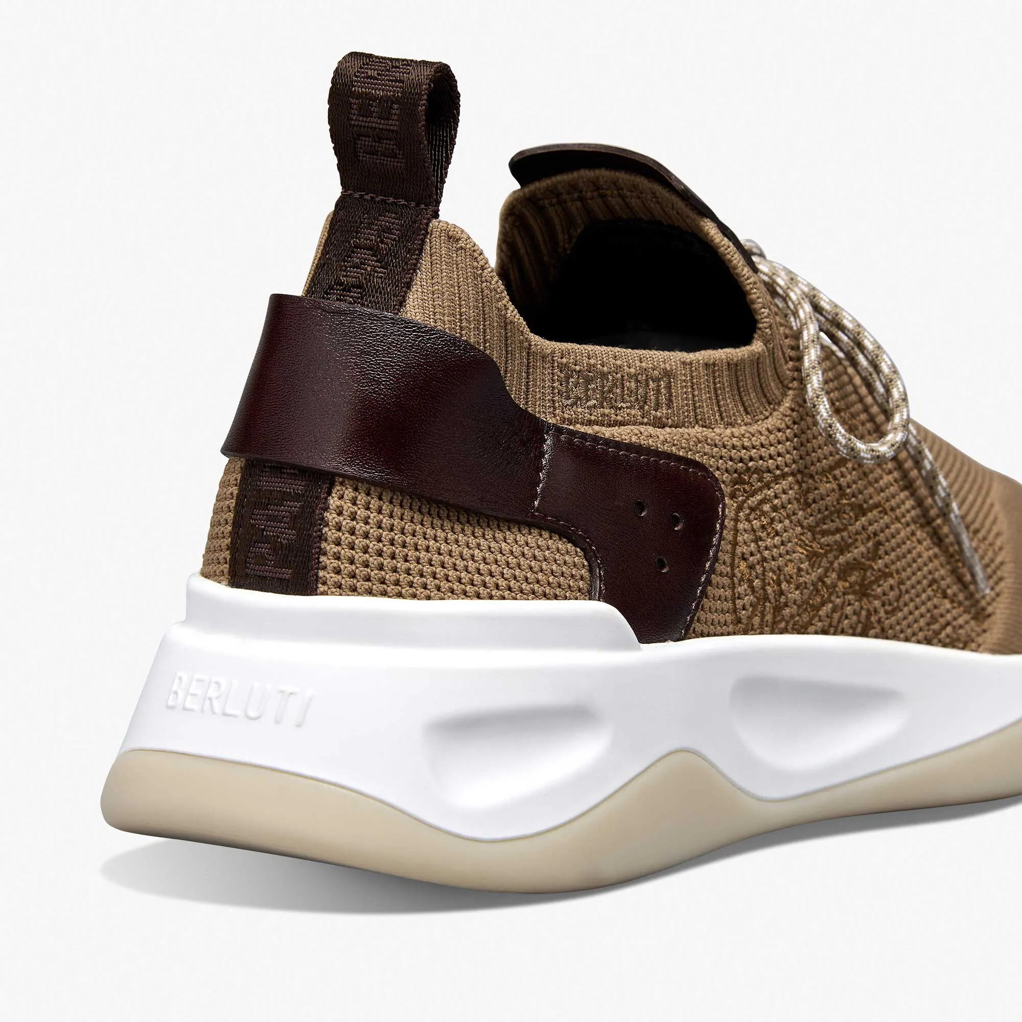 Knit and Leather Sneaker