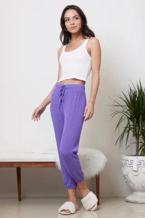 Skinny Rib Joggers - Iris