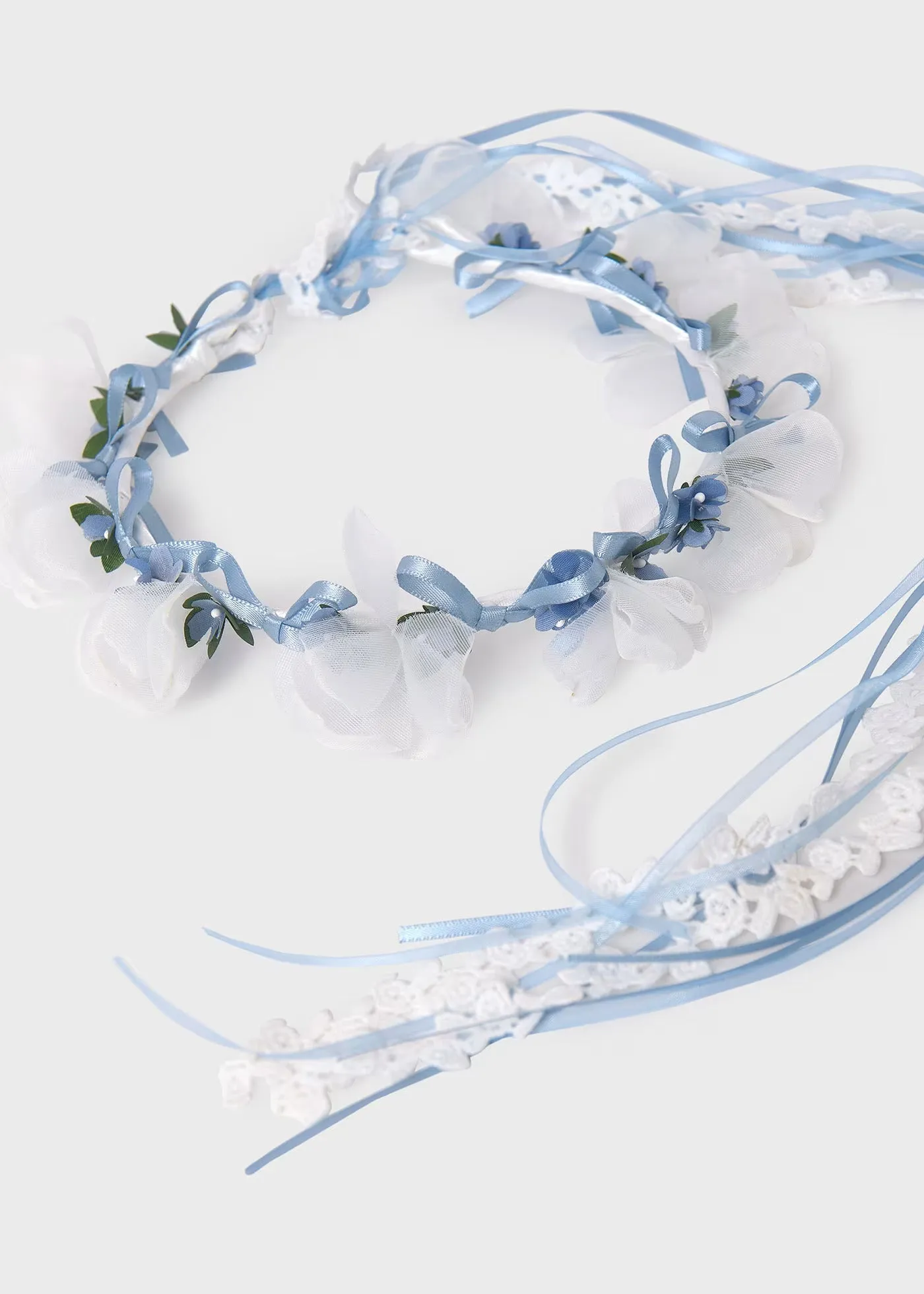 Sky Blue Floral Headpiece