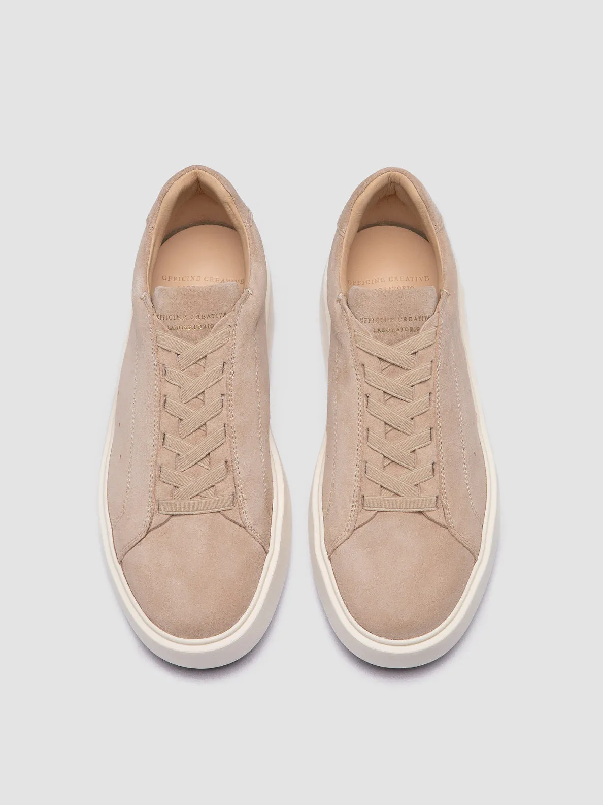 SLOUCH 101 - Ivory Suede Low Top Sneakers