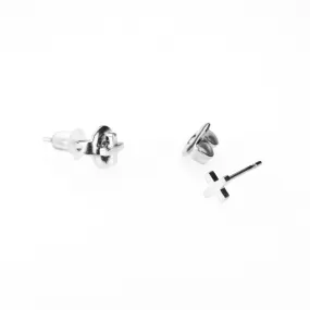 Solid Gold Ladies Jewelry Modern Simple Cross Shape Studs Design SE9W