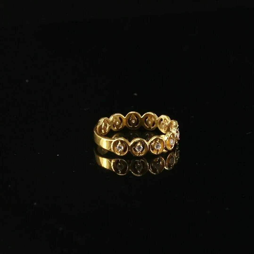 Solid Gold Simple Elegant Ladies Charm Ring | Size 7.8 | Resizable - r2095