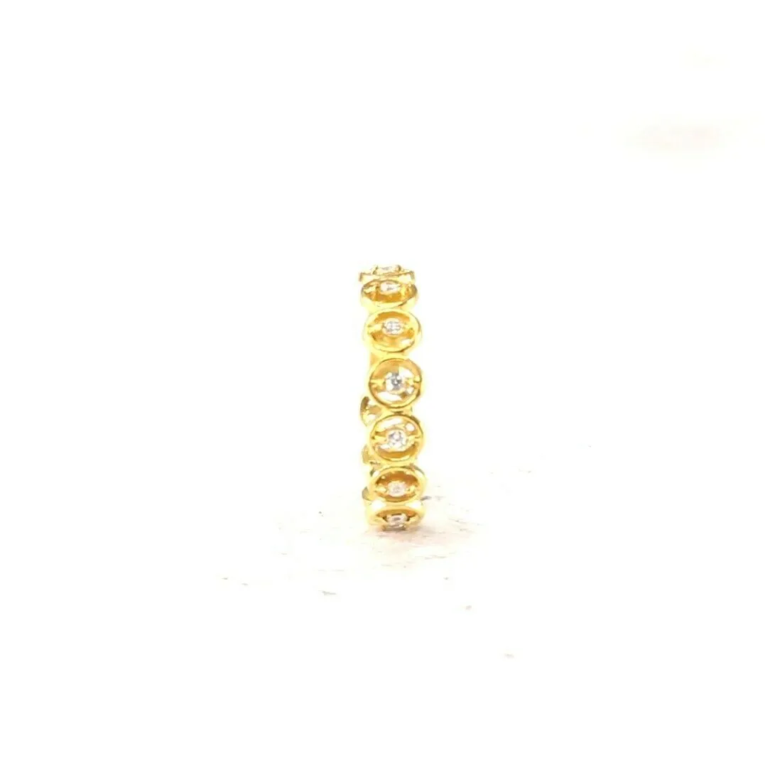 Solid Gold Simple Elegant Ladies Charm Ring | Size 7.8 | Resizable - r2095