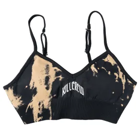 SPLATTER SPORTS BRA - BLACK / TAN