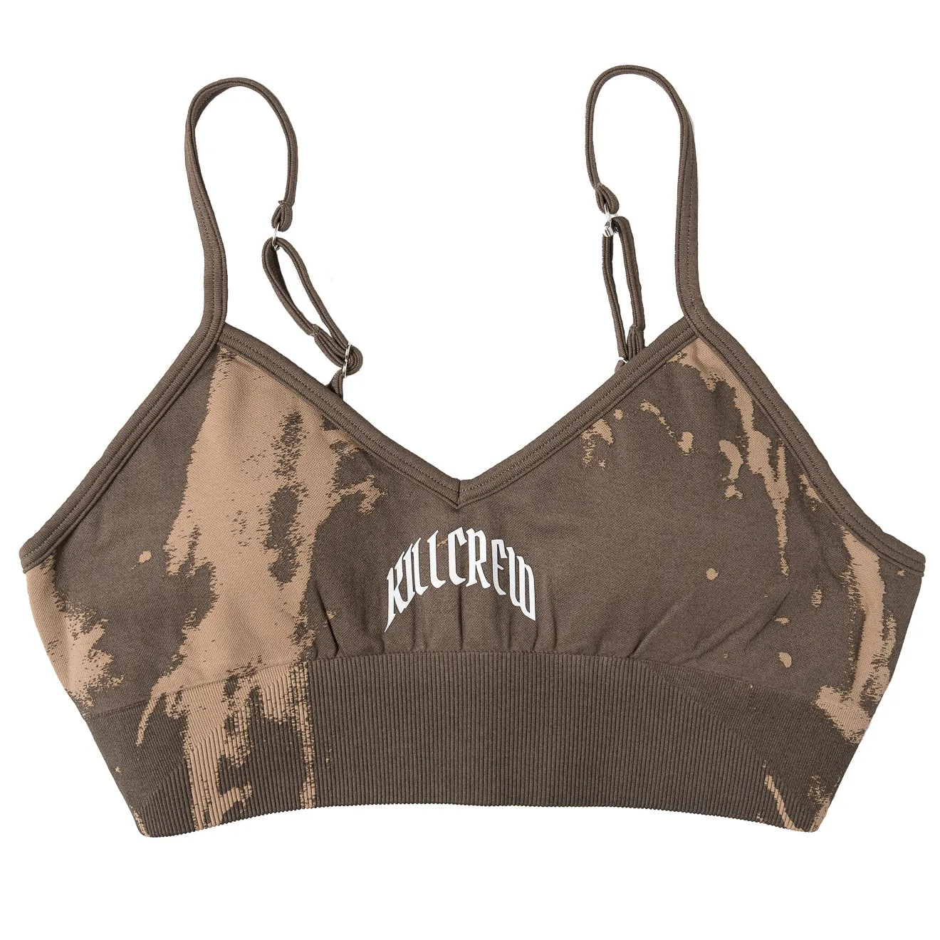 SPLATTER SPORTS BRA - BROWN / TAN