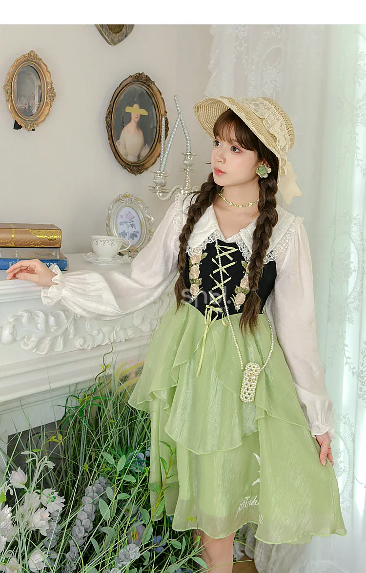 Lovely Flower Girl Green Dress Spring ON622