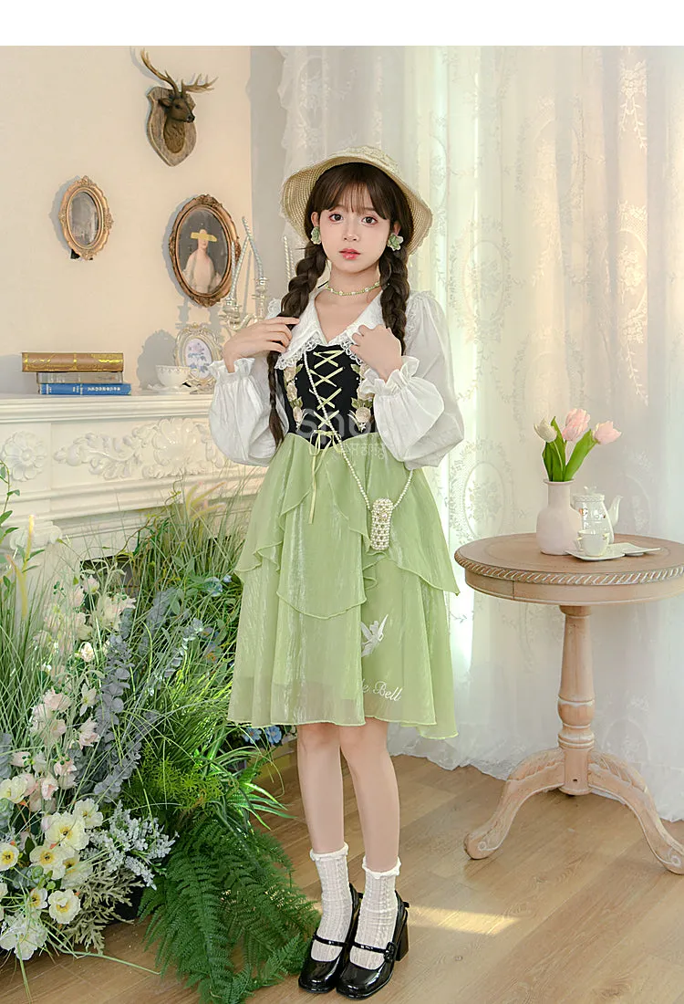 Lovely Flower Girl Green Dress Spring ON622