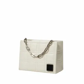 --Square off white bag-