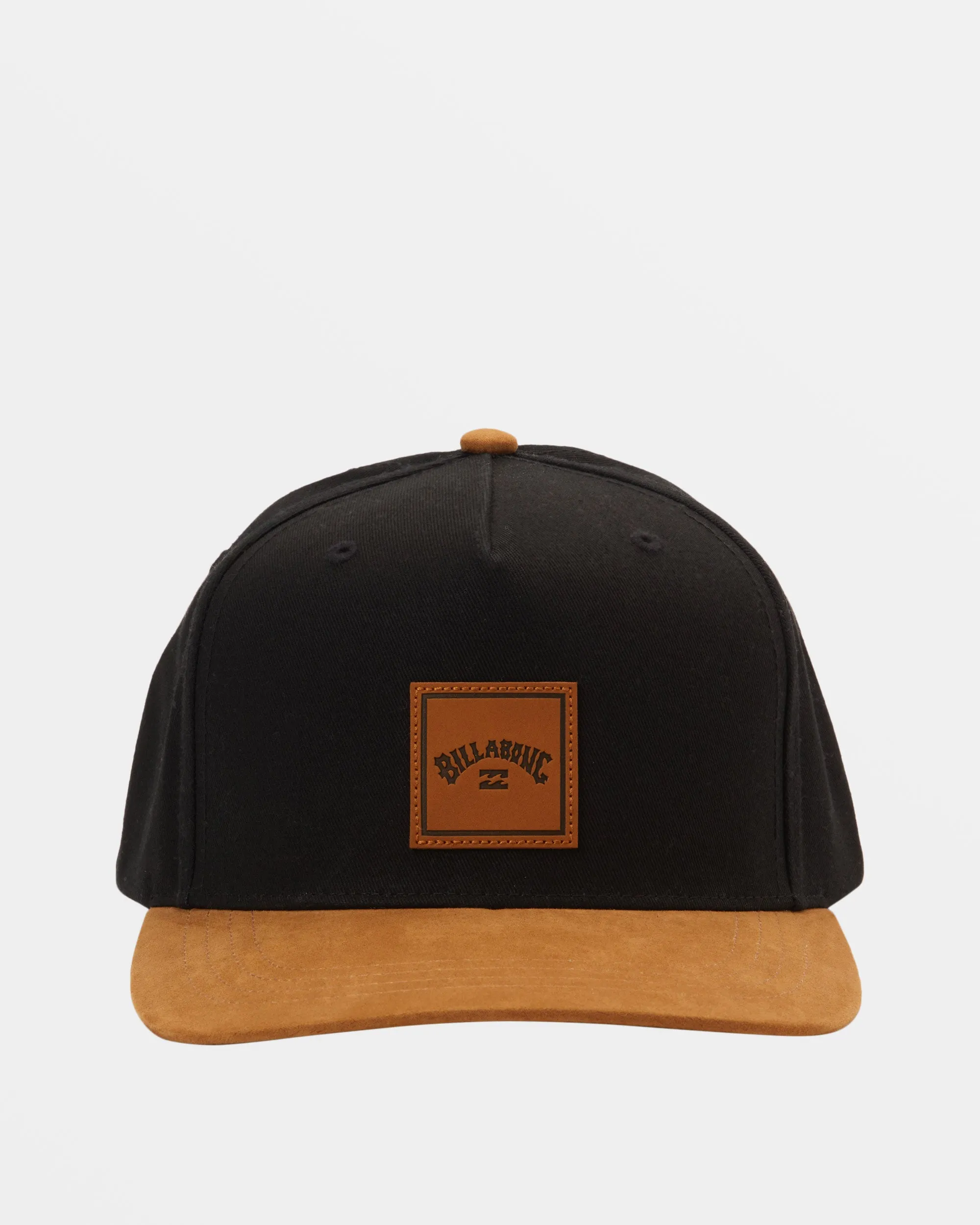 Stacked Snapback Hat - Black/Tan