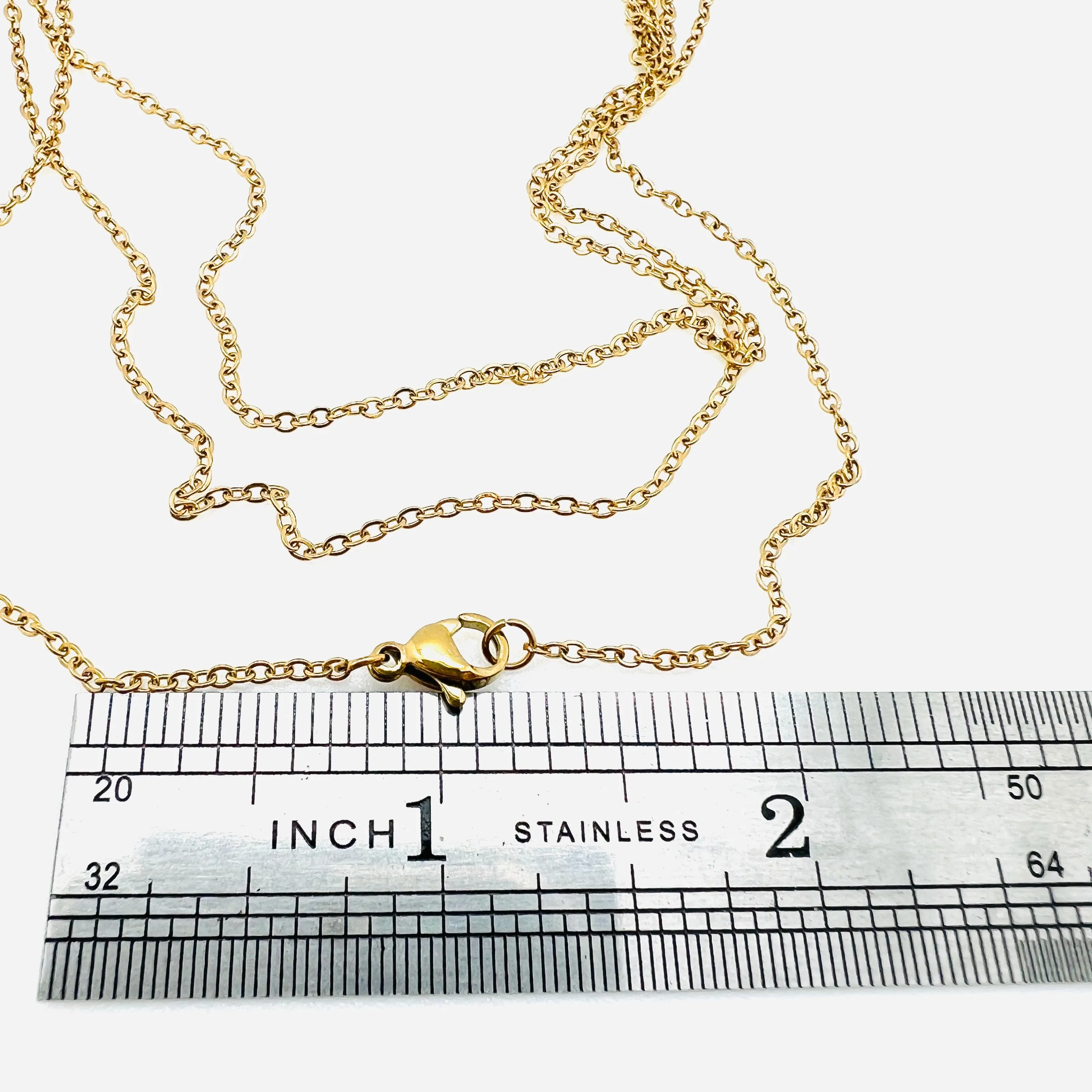 Stainless Steel Flat Cable Chain Necklace - 17.5 Inches