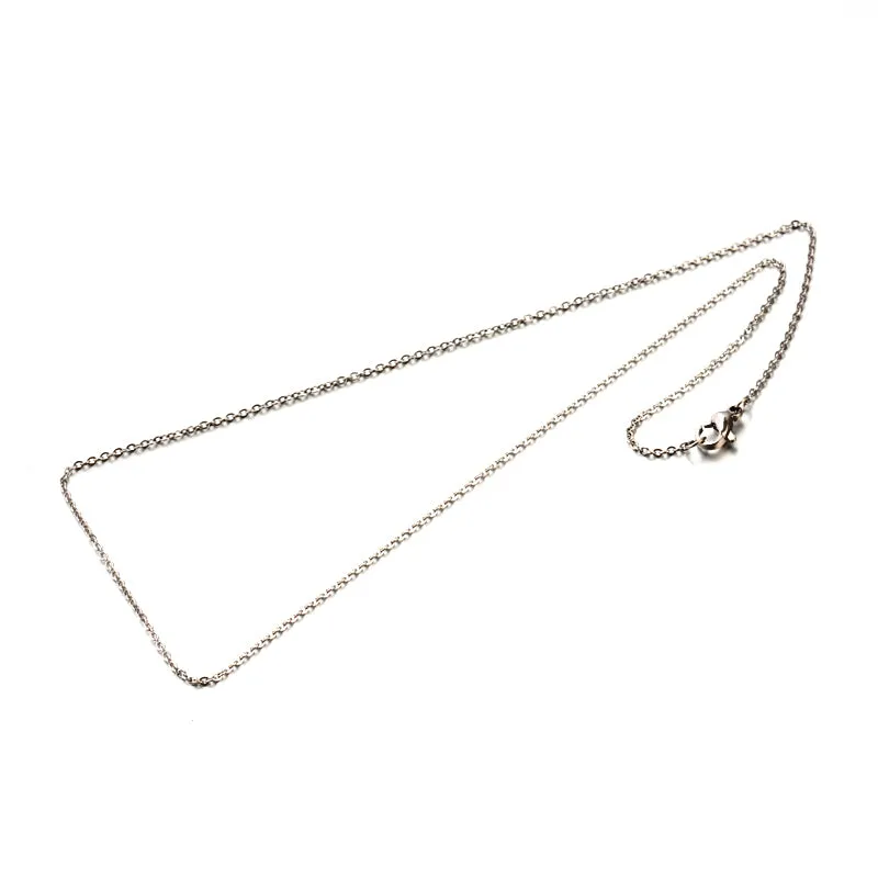 Stainless Steel Flat Cable Chain Necklace - 17.5 Inches