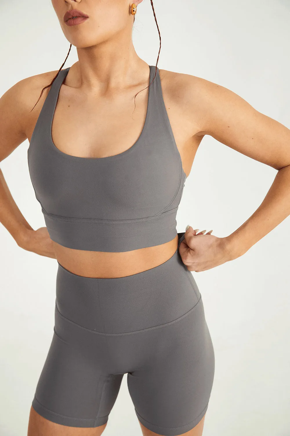 Stone Grey Boundless Sports Bra