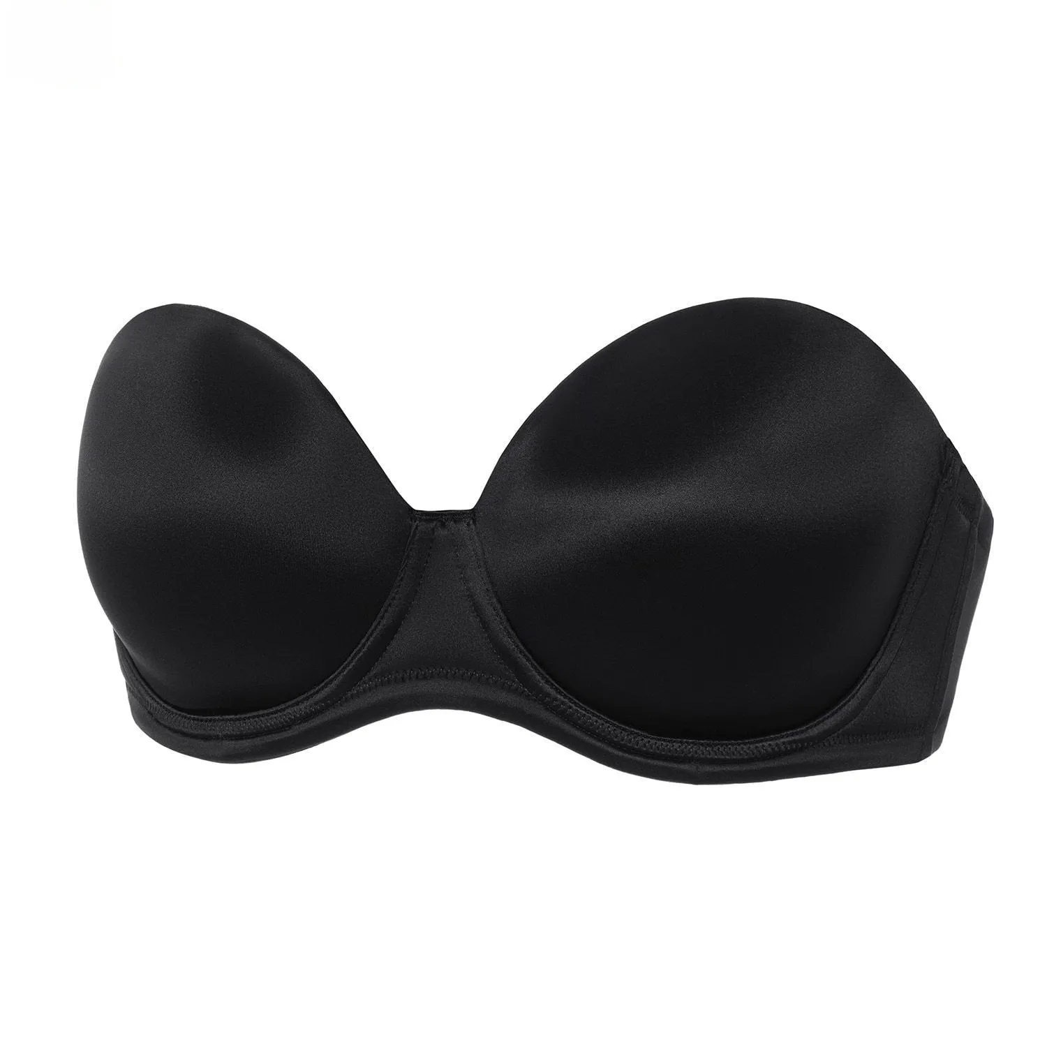 Strapless Black Multiway Seamless Push Up Bra for Plus Size Women