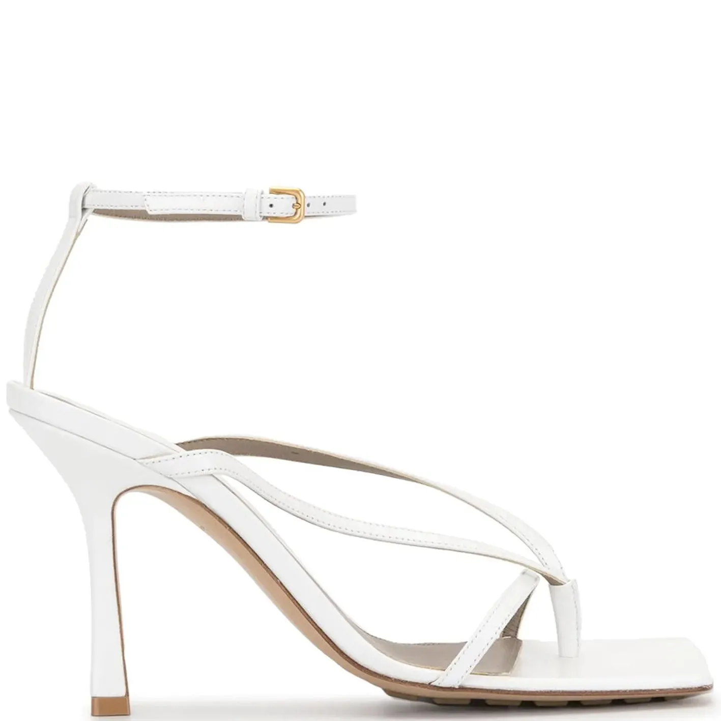 Stretch Square Sandal 90, Optic White