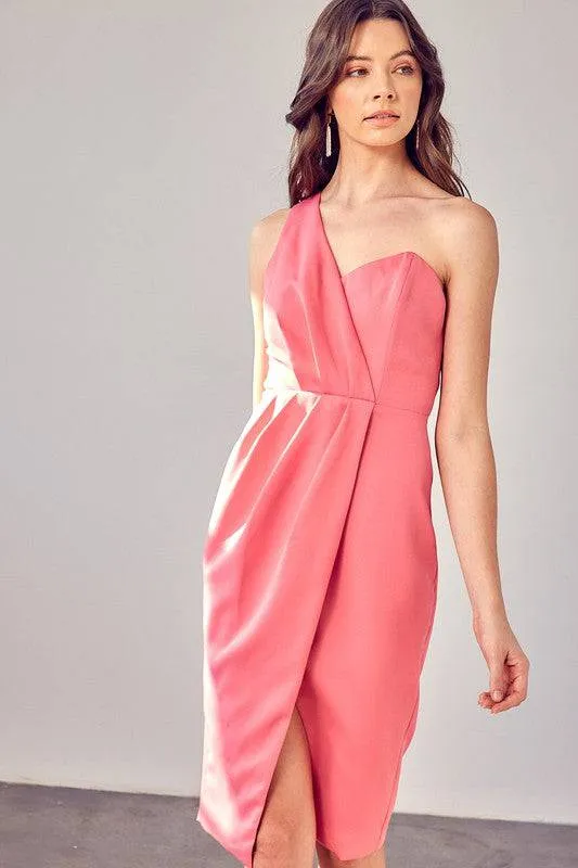 Stylish One Shoulder Wrap Dress