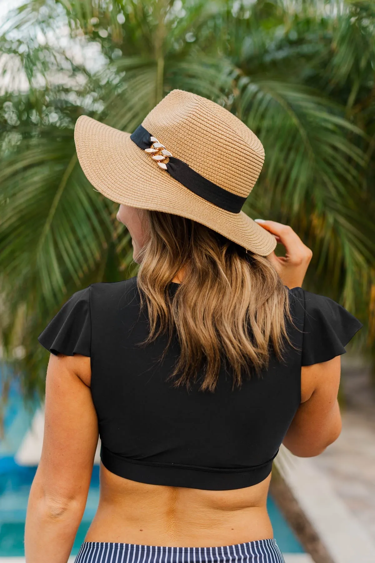 Woven Panama Hat in Tan - Sunshine Delight