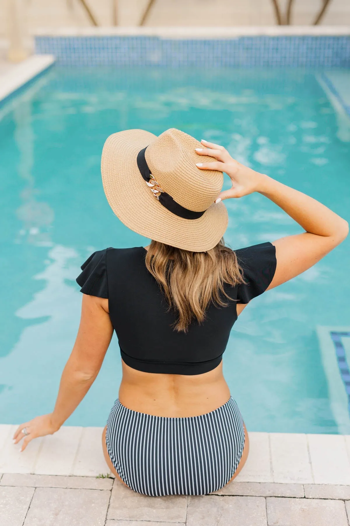 Woven Panama Hat in Tan - Sunshine Delight