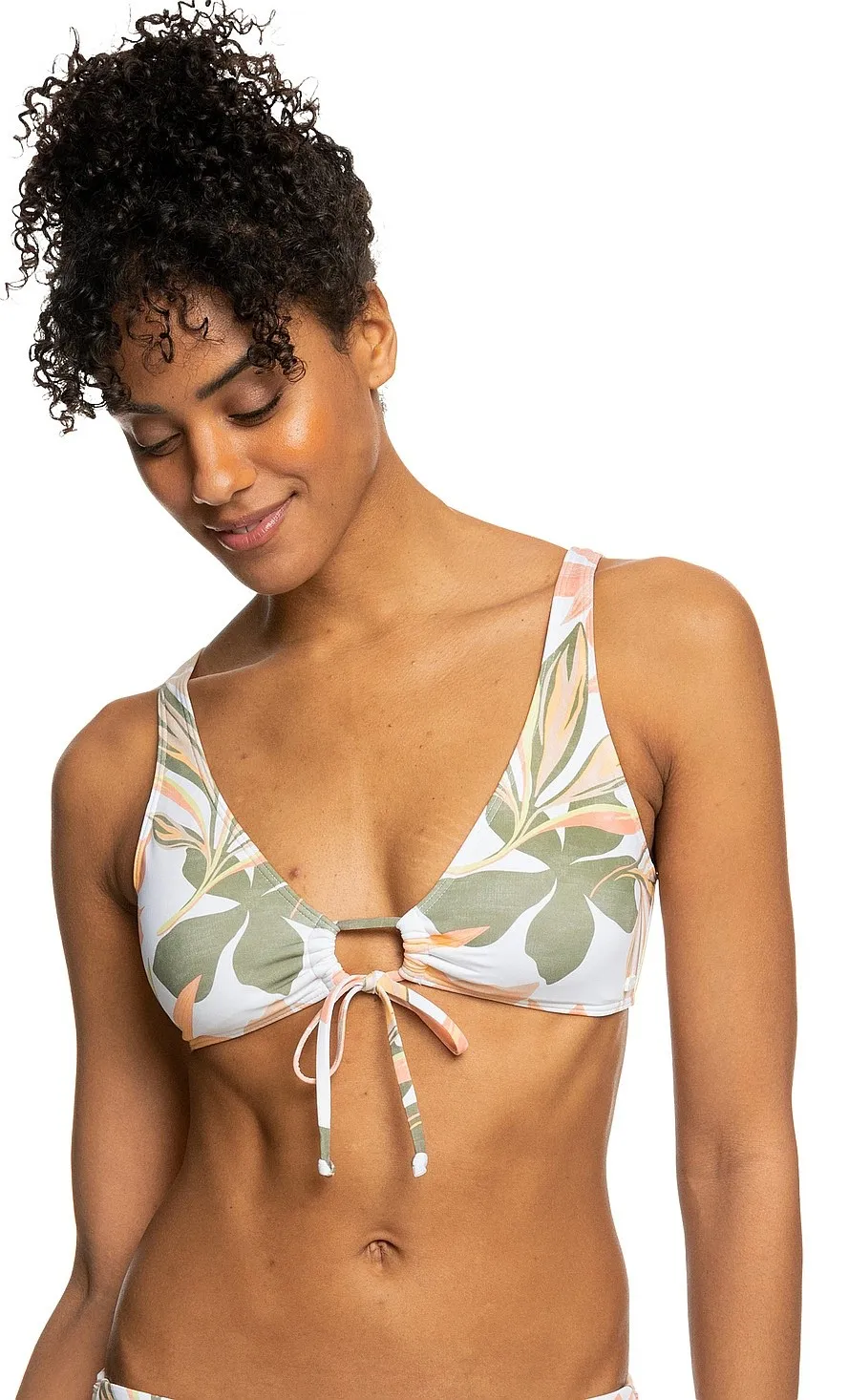 swimsuit Roxy PT Beach Classics New Bralette - WBB9/Bright White Subtly Salty Flat - women´s