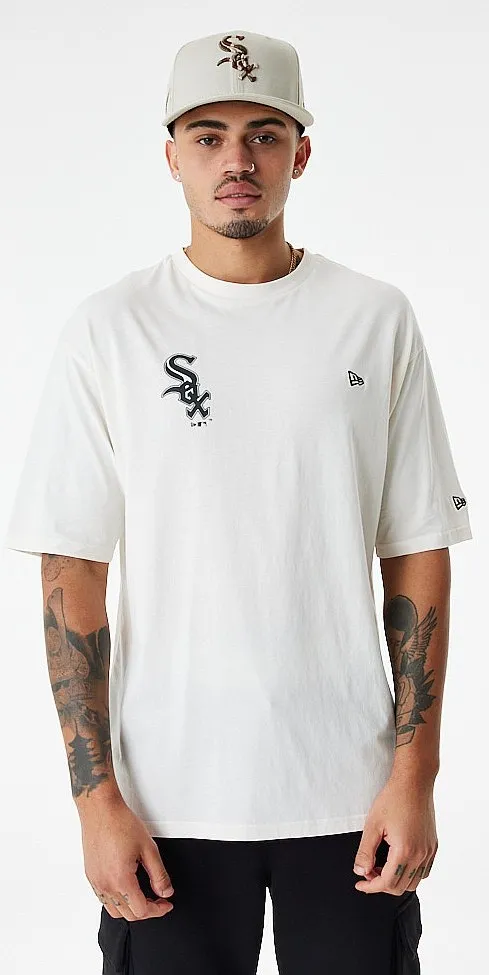 T-Shirt New Era Baseball Graphic OS MLB Chicago White Sox - Off White/Black