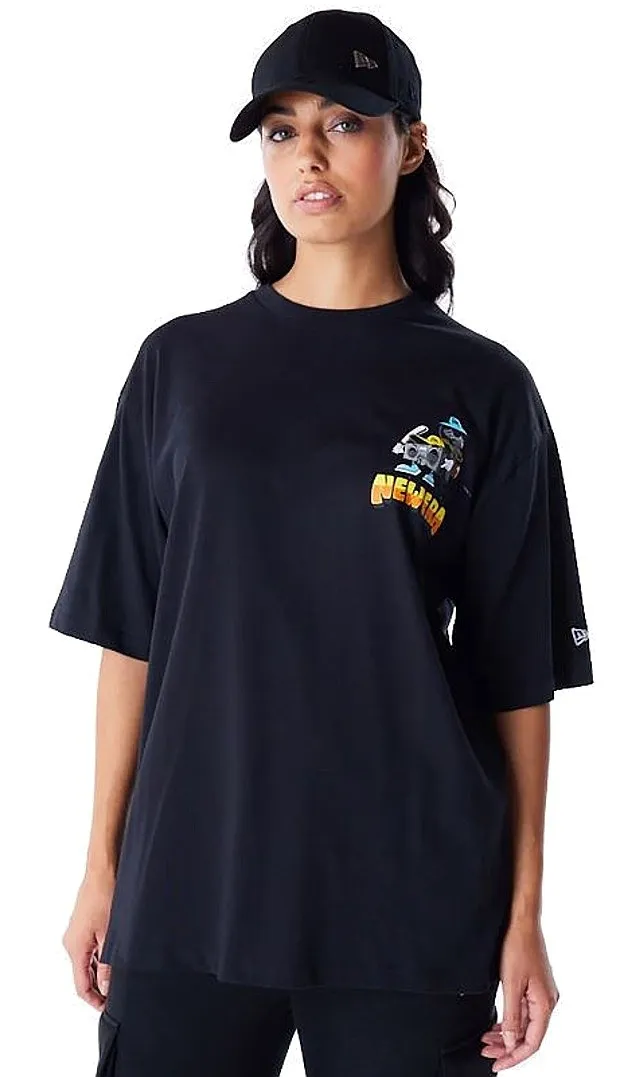 T-Shirt New Era Location Graphic Oversized Branded - Black/White