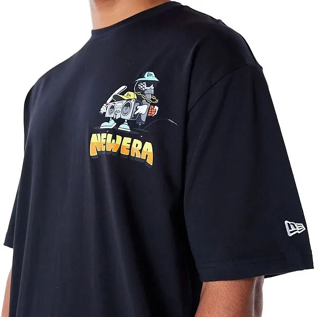 T-Shirt New Era Location Graphic Oversized Branded - Black/White