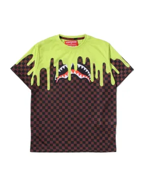 T-shirt Sprayground bimbo Dripping Check SPY901 marrone PE23