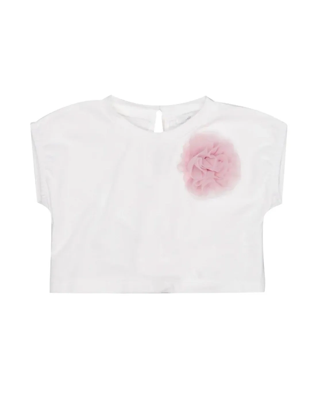 T-shirt U+e bimba UE1335 bianca e rosa