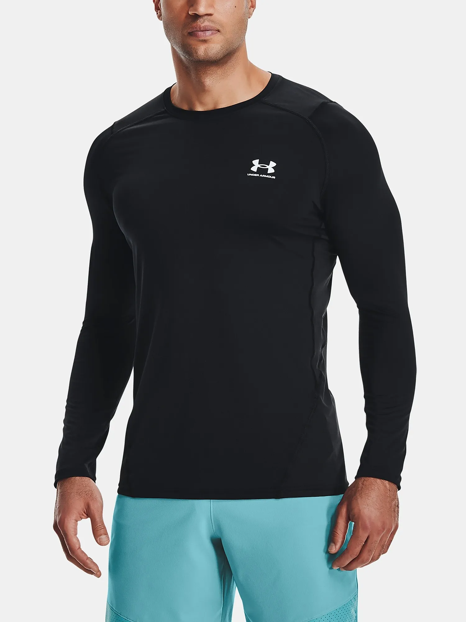 T-Shirt Under Armour HeatGear Armour Fitted LS - Black - men´s