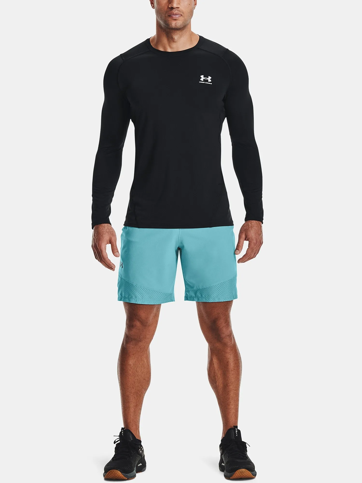 T-Shirt Under Armour HeatGear Armour Fitted LS - Black - men´s