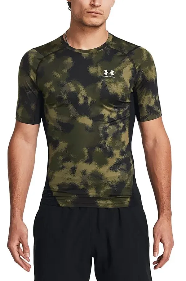 T-Shirt Under Armour HeatGear Armour Printed - Marine OD Green/White - men´s