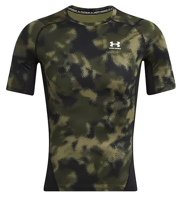 T-Shirt Under Armour HeatGear Armour Printed - Marine OD Green/White - men´s