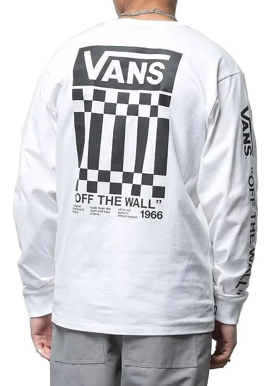 T-Shirt Vans Off The Wall Check Graphic LS - White - men´s