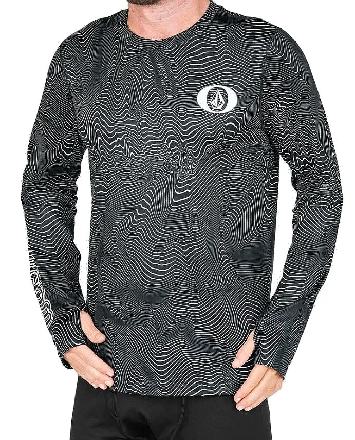 T-Shirt Volcom V-Science Crew LS - Black Print - men´s