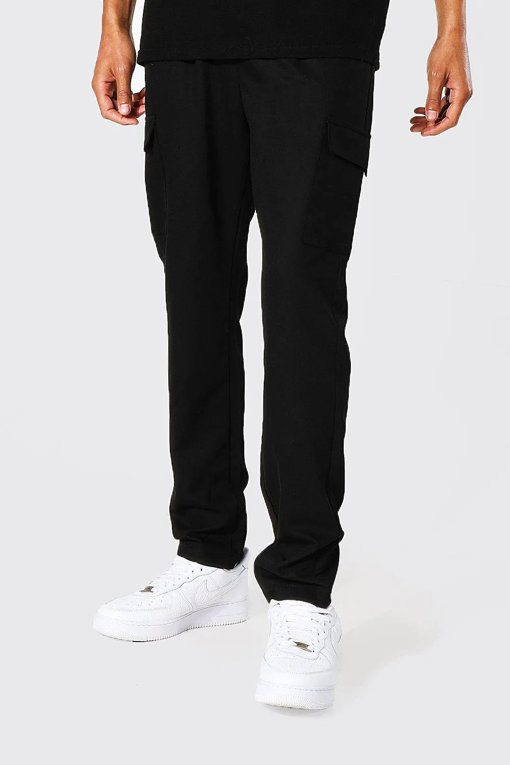 Tall Smart Skinny Cropped Cargo Joggers | boohooMAN UK