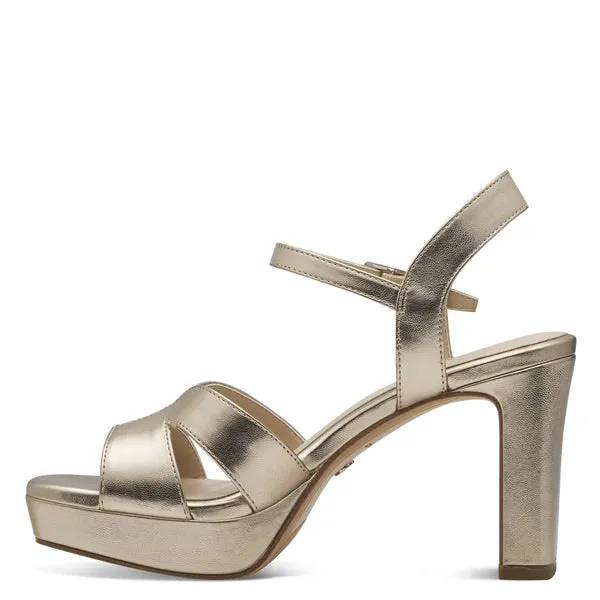 Gold Block Heel Sandal