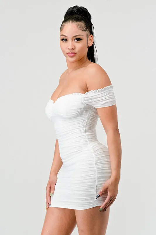 Tanya off shoulder dress, White