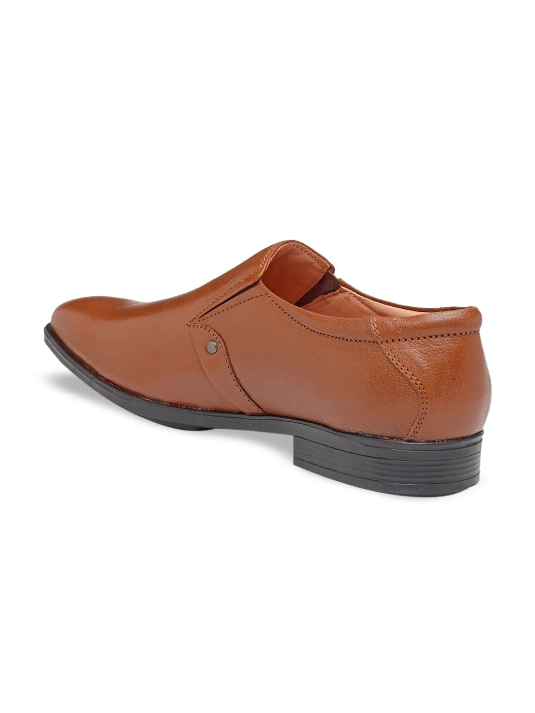 Teakwood Genuine Leather Tan Slip-On Shoes