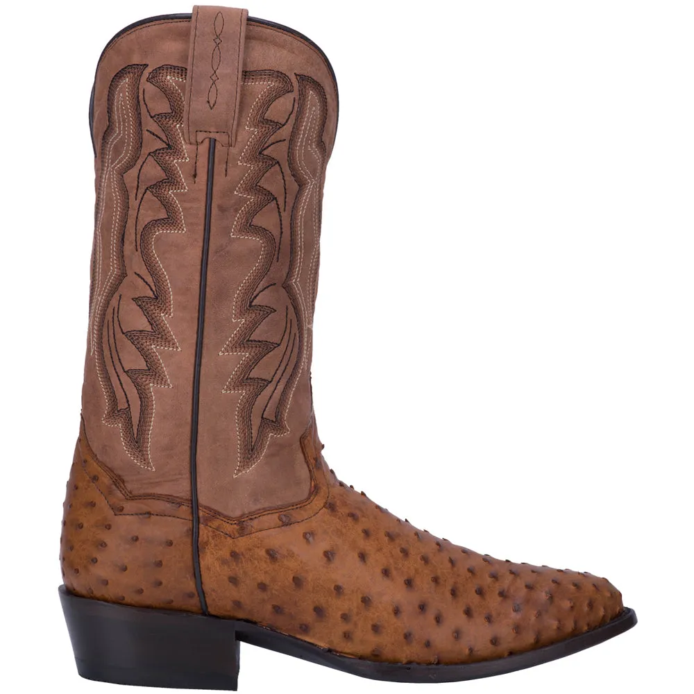 Tempe Ostrich Embroidered Round Toe Cowboy Boots