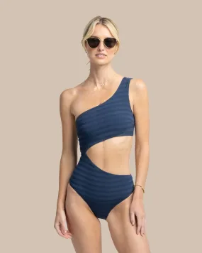 Texture One Shoulder One-Piece