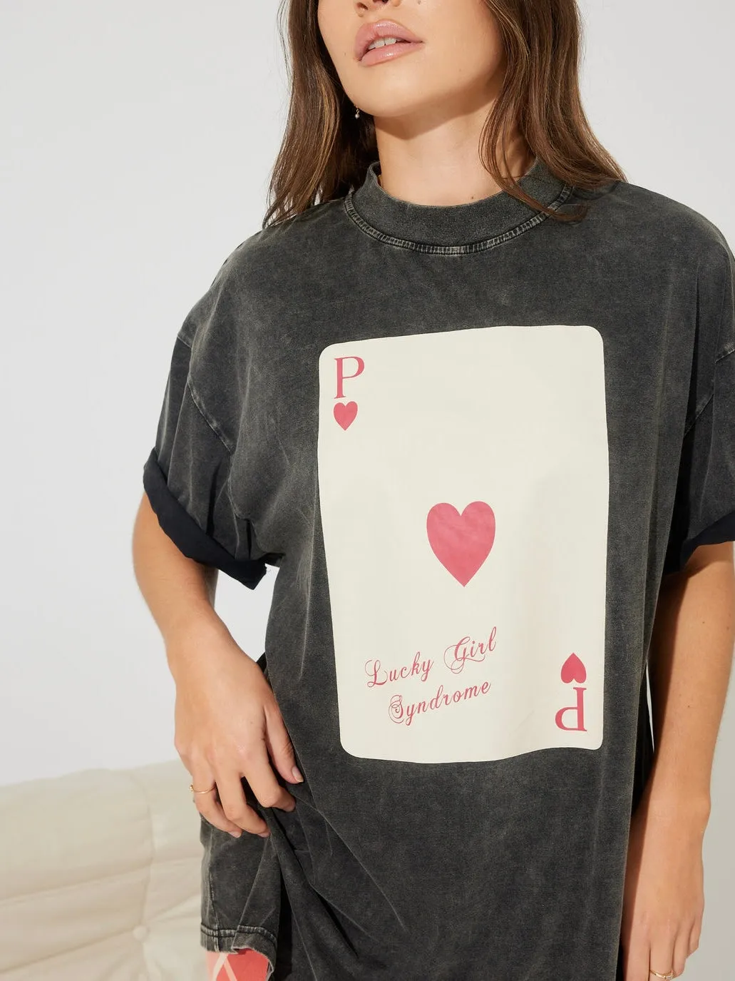 The Lucky Girl Tee - Vintage Black