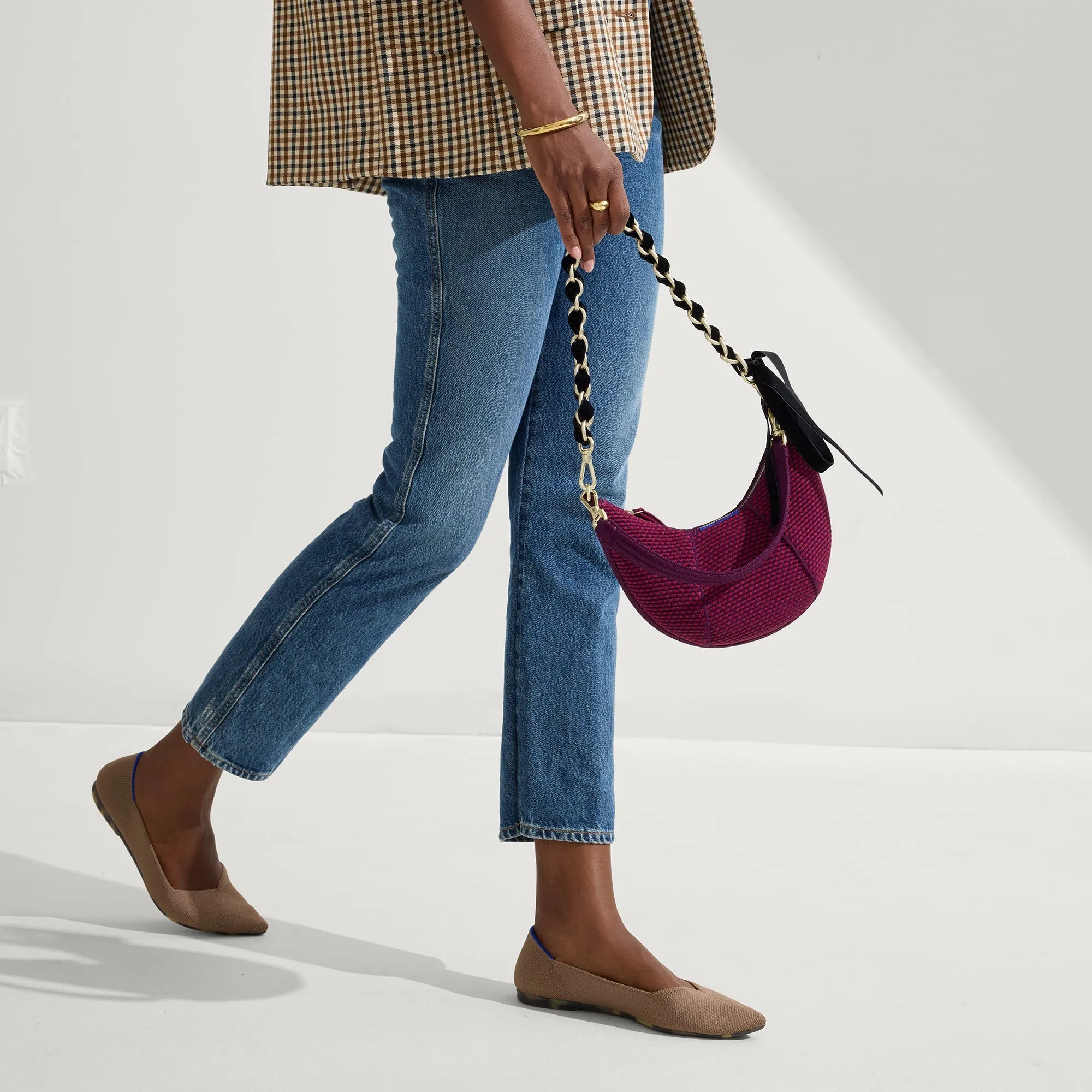 The Mini Crescent Bag in Beet