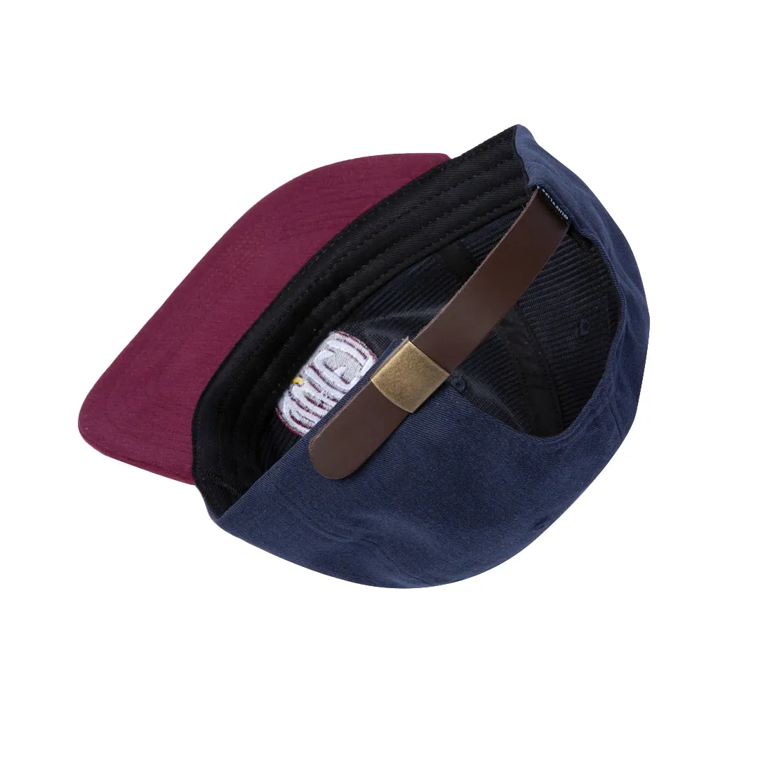 THE QUIET LIFE CORBIER POLO HAT // NAVY/RED