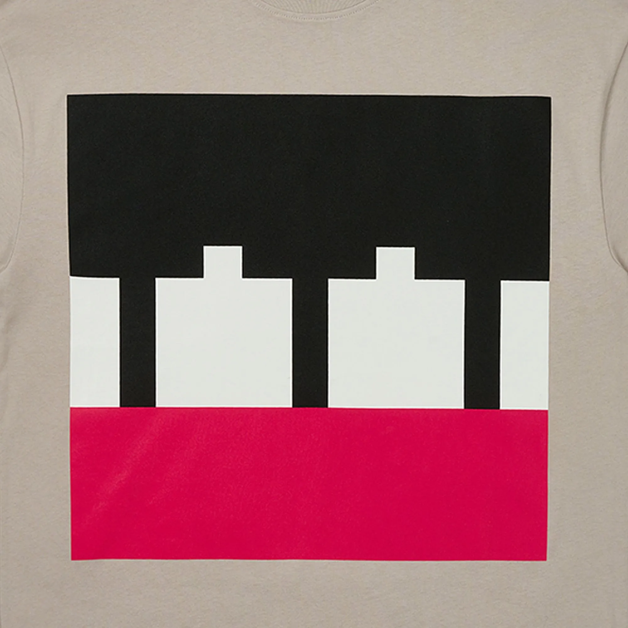 The Trilogy Tapes Block T-Shirt - Grey/White/Ruby